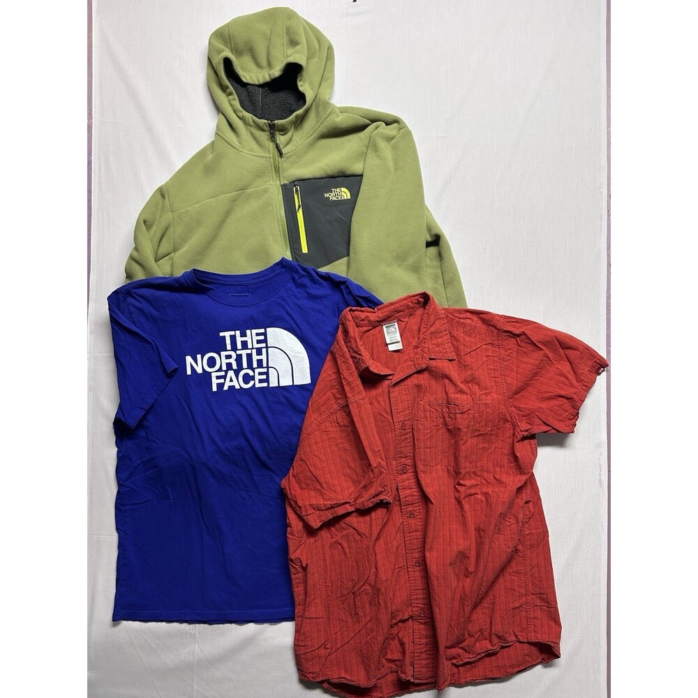 The North Face Men’s Lot Of 3 Shirts XXL Fleece Hoodie, Button Up, T Shirt